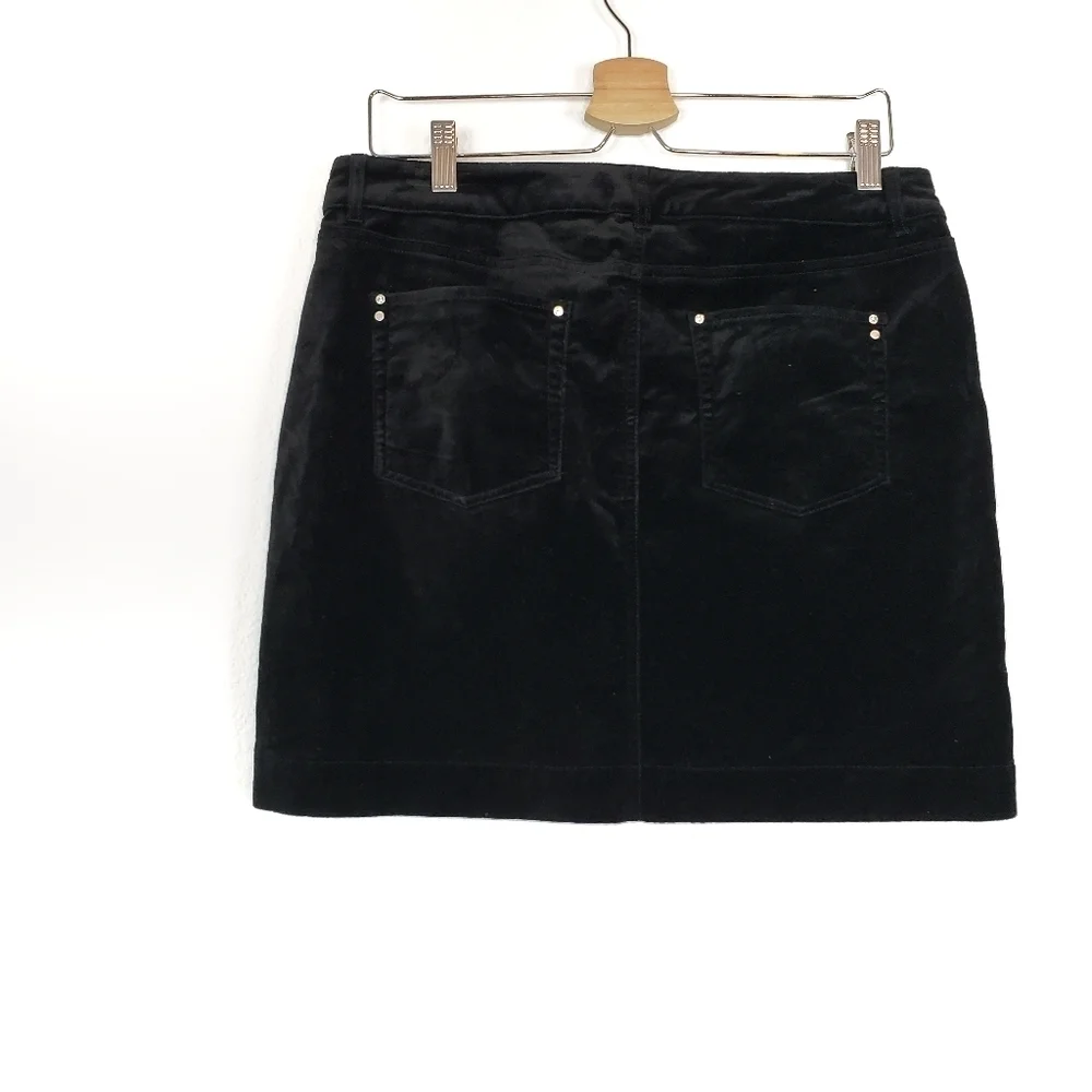 White House Black Market velvet crystal stud skirt - Picture 6 of 6